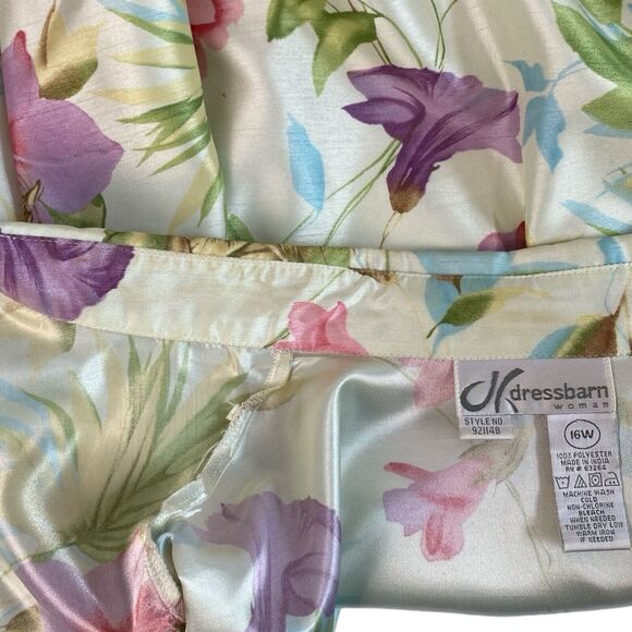 Dress Barn Womens Yellow Floral Cover Up Suit Jacket Size 16W 497 - Picture 11 of 12